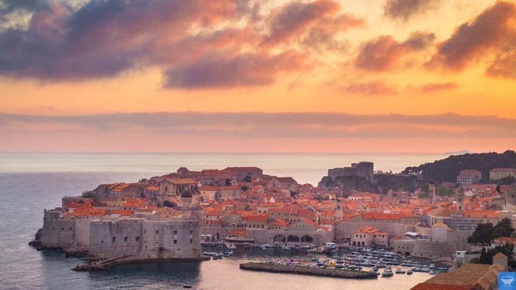 Old Town of Dubrovnik during Sunset in Dalmatia, Croatia